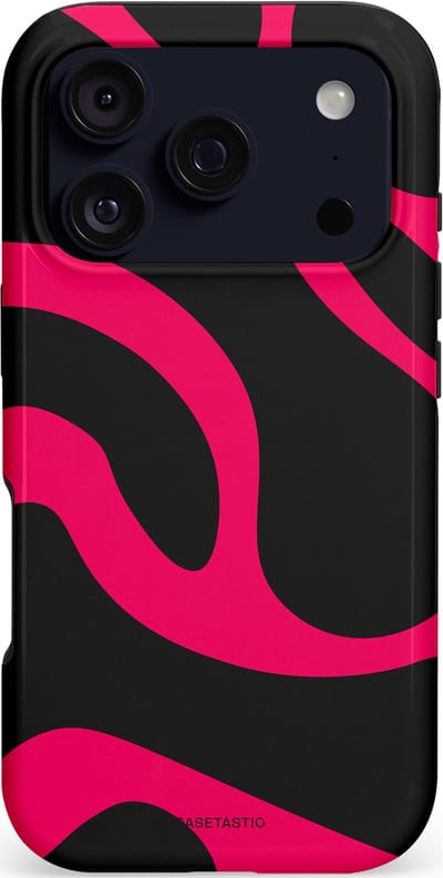 Casetastic hoesje geschikt voor Apple iPhone 17 Pro - MagSafe - Dubbellaagse bescherming - Hotpink Camoprint - Fashion Case - Zwart Roze