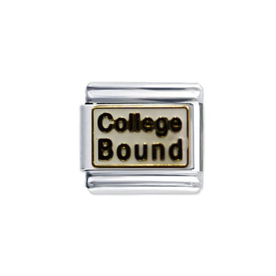 Quiges - Schakel - Bedel - 9mm - charms - College gebonden - Geschikt voor - armband - Schakelarmband - italy bedels armband