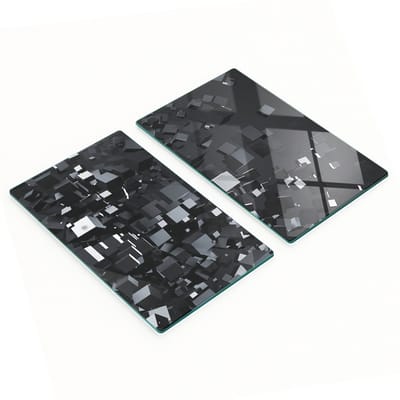 Set van gehard glazen snijplanken met 3D-print, 2x30x52 cm