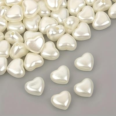 200 Stuks Acryl Hartvormige Kralen voor Sieraden Maken, DIY Witte Liefdeshart Vormige Kralen Set voor Armbanden, Kettingen, Kleding, Knutseldecoraties wit