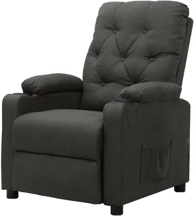 Fauteuil Stof - Relaxstoel Woonkamer - Comfortabel Ontspannen - Verstelbare Rugleuning - Niet Gespecificeerd - Donkergrijs