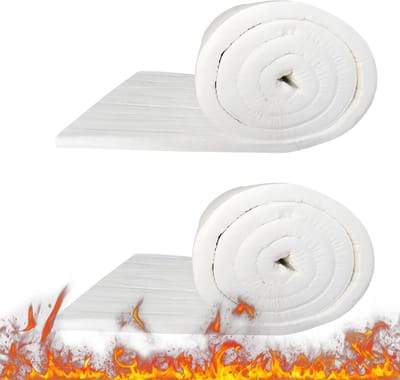 Dailygoods- Isolatiemat 2 stuks - Keramische Vezelmat - Temperatuurbestendig tot 1260°C - Warmtedeken - 610 x 400 x 25 mm - Flexibel en Eenvoudige Montage - Warmte-isolatie