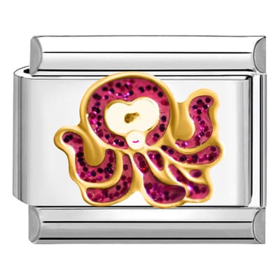 Quiges - Schakel - Bedel - 9mm - charms - Octopus - Geschikt voor - armband - Schakelarmband - italy bedels armband
