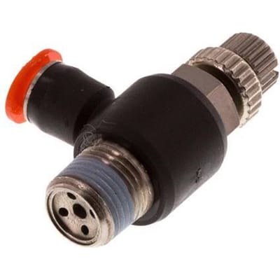 L-stuk Regelventiel 4 mm - R1/8'' Regeling-in Messing/PBT