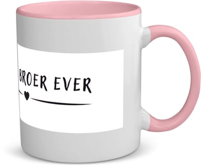 Akyol - beste broer ever koffiemok - theemok - roze - Broer - brother - leuk cadeau voor je broer - 350 ML inhoud