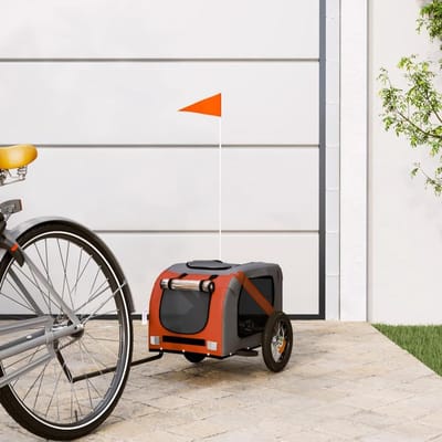 Fietskar voor honden - Hondenkar Fietsaanhanger - Veilig Vervoer - Waterafstotende Hoes - Niet gespecificeerd - Oranje Grijs