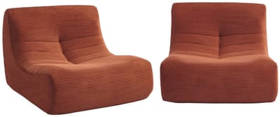sweeek - Set van 2 ribfluwelen fauteuils 1 zitplaats - meerdere kleuren - sokol