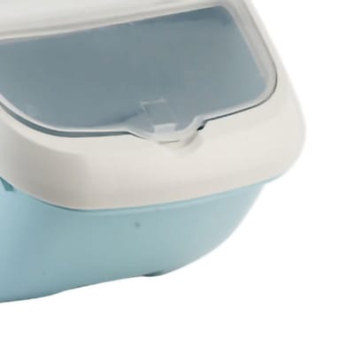 Graanopslagvat Multifunctioneel Grote Capaciteit Huisdierenvoedsel Opbergcontainer voor Rijstmeel Graan Huisdierenvoedsel Blauw white