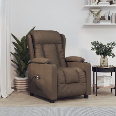 vidaXL - Fauteuil - verstelbaar - elektrisch - stof - bruin