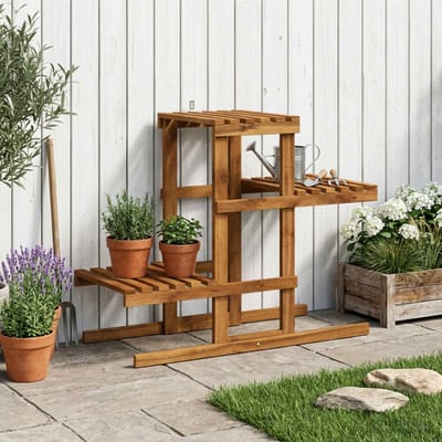 vidaXL - Plantenstand - Naturel - 82 - x - 36 - x - 60 - cm - Massief - Acacia - Hout