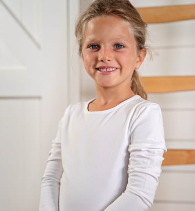 Little Label T shirt lange mouwen Meisjes Maat 98-104/4Y - wit - 3-pack - 3 Stuks Wit T shirt - Zachte BIO Katoen