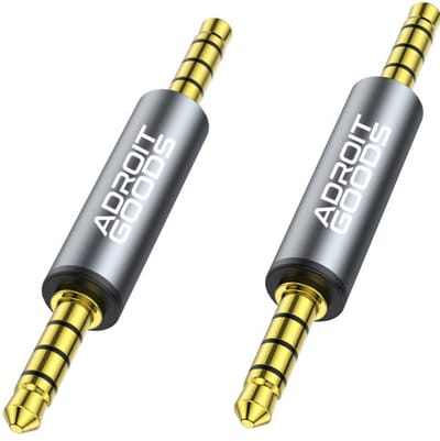 AdroitGoods 3.5mm Jack Male naar Male Adapter – Premium Audio Koppelstuk - Verlengstuk - 24K/AUX TRRS