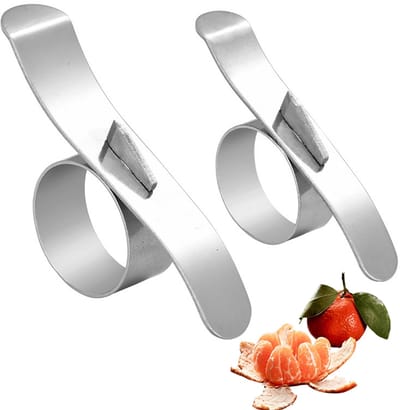 2 stuks - Sinaasappel schiller - Citrusschiller met Ergonomische Ringgreep - Fruit Schiller - RVS Schiller - voor Snel Schillen van Sinaasappels Grapefruit en Citrusfruit - Keukengadget