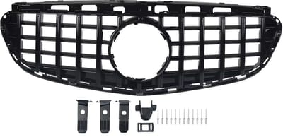 Grille - Voor Mercedes E-Klasse W212 E300/E350/E400 2014-2016 - Auto accessoires - GT grille - Kapgrille - Gloss Zwart