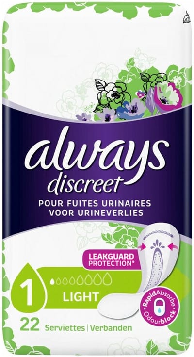 Always Discreet - Maandverband - Lichte Bescherming - 22 Maandverbandjes