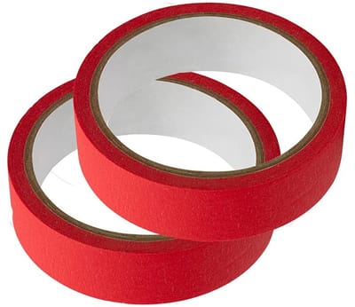 Verf en knutselprojecten: 2 rollen van 20m textuurpapier tape, schrijfbare en plakkende schilderstape (24mm, rood) voor decoratie en creativiteit
