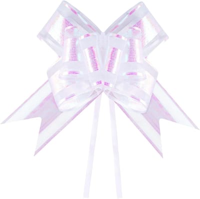 Grote Witte Iriserende Cadeaubogen: Decoratieve Strikken van 16 cm voor Verpakking, Bruiloften, Verjaardagen en Kerstmis