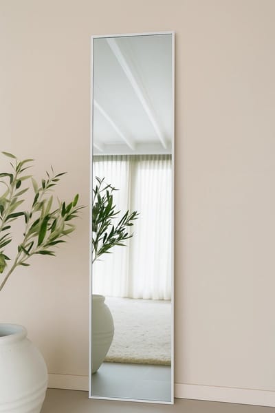 Nordic Style® Rechthoekige spiegel 180x40cm - Mat Wit - Scandinavische Spiegels - Vierkant - Pas spiegel - Staande spiegel - Kleedkamer spiegel - Pas