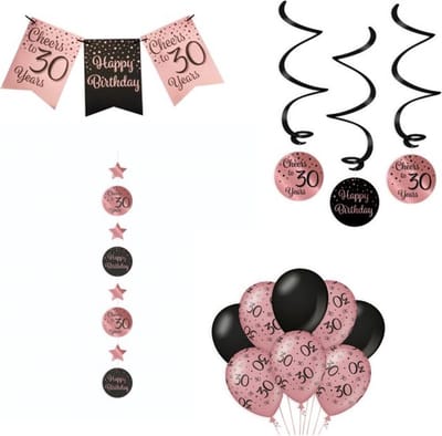 SET FEESTVERSIERING BLACK/ROSE 30JAAR
