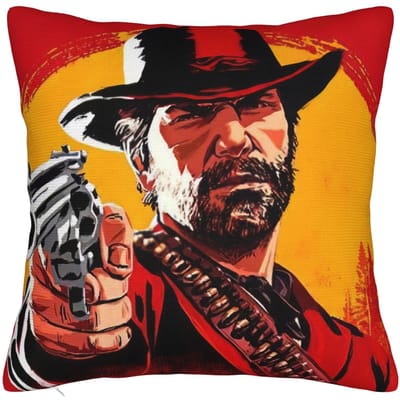 1 Pièce Housse de Coussin Arthur Morgan Polyester Housse de Coussin Cadeau Housse de Coussin Jeu Convient pour Chambre à Coucher Housse de Coussin Canapé 45x45cm