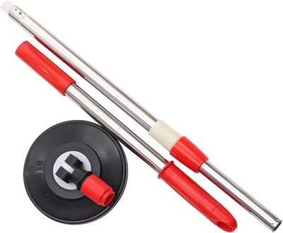 Dweilsteel Vervanging - Dweilstok Handvat - Huis Schoonmaken - 360 Graden Draaibare Kop - 1 - Rood