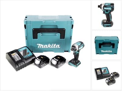 Makita DTD 154 RFJ accu-slagschroevendraaier 18V 1/4" 175 Nm borstelloos + 2x accu 3,0 Ah + oplader + Makpac