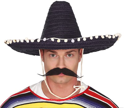 Guirca Mexicaanse Sombrero hoed voor heren - carnaval/verkleed accessoires - donkerpaars - dia 50 cm