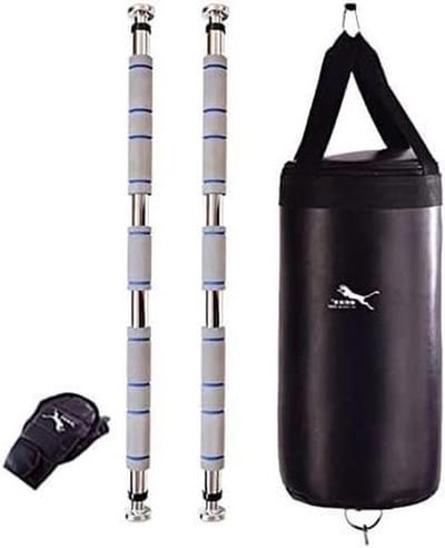 Bokszak met standaard - Snelheid bal - Reactie training - Verstelbare breedte - 45 cm hoog - Zwart en rood