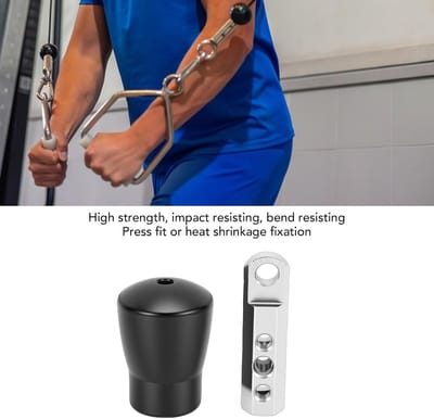 Fitness Kabelstopper - Katrol Eindstop - Veilige Training - Sferisch Veiligheidsuiteinde - 46.8 x 69.5 mm - Zwart