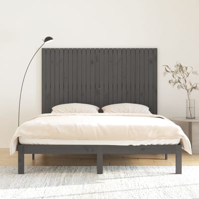 vidaXL - Wandhoofdbord - 166x3x110 - cm - massief - grenenhout - grijs