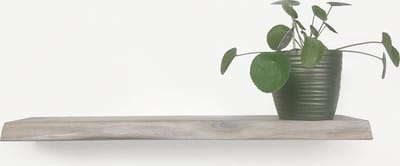 Zwevende wandplank eiken boomstam natuurlijk wit 100 x 20 cm incl. bevestigingsmateriaal - Boekenrek - Boekenplank - Boomstam plank - Witte wandplank - Boomstam wandplank