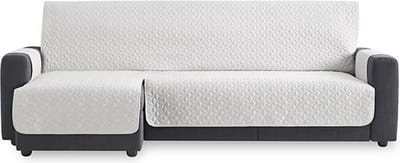 Belmarti Geo Quilt chaise-longue bankbeschermer links - 200 cm - Ivoor