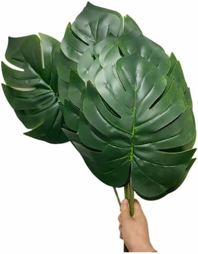 Grote Kunststof Monstera Palmbladeren - 10 Stuks van 54.5 cm voor Thuisdecoratie, Bruiloften en Feestjes, Ideaal voor Bloemstukken en Tropische Sfeer