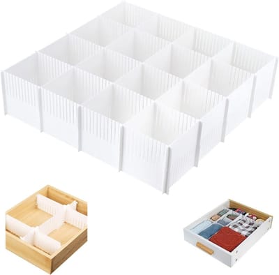 Verstelbare Ladeverdeler Set van 10 Stukken voor Opberging van Kleding, Sokken en Accessoires, Ideaal voor Organisatie in Kasten en Bureau