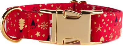 Awesome Paws Halsband Hond - Honden Halsband Kerst - Rood - S