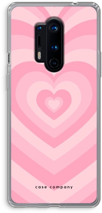 Case Company® - Hoesje geschikt voor OnePlus 8 Pro hoesje - Hart Roos - Soft Cover Telefoonhoesje - Bescherming aan alle Kanten en Schermrand