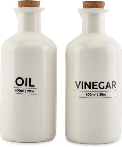Olie en azijnfles set 60cl wit Cucina