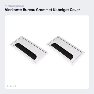 Dailygoods- Kabelgat Aluminium - Kabeldoorvoer - Bureau Grommet - Draad Gat Cover - Stofdicht - 160 x 80mm - Bureaugrommet