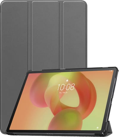 Hoesje - Geschikt voor Lenovo Idea Tab - Dun & Stevig - Trifold Bookcase - Hard Cover - Hardcover Book Case - Tablet Hoes - Grijs