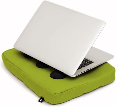Bosign laptopkussen, laptop kussen, laptop schootkussen, laptop standaard, met siliconen doppen voor warme luchtafvoer -  max 14" - Lime