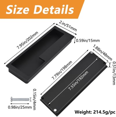 Dailygoods- Trekgrepen 2 stuks - Aluminium - Ingebedde Schuifdeurgreep - Waterdicht - Roestbestendig - Ergonomisch Ontwerp - Deurhandgreep