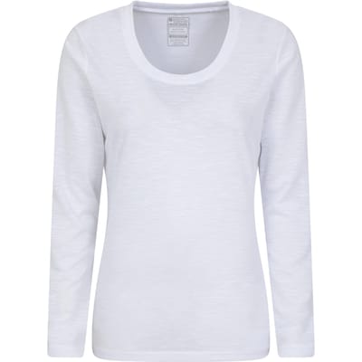 Mountain Warehouse Dames/Dames Agra Slub Top met lange mouwen (Wit)