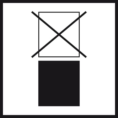 Niet stapelen sticker op rol, zelfklevende folie 50 x 50 mm