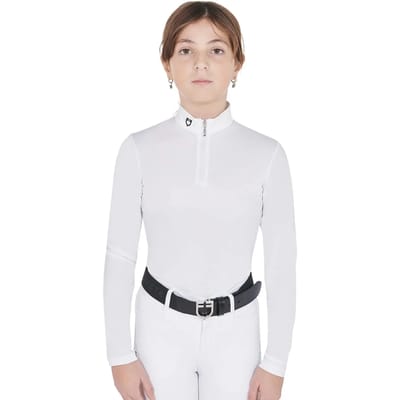 Lange mouw wedstrijd rijdpoloshirt UV-werend voor meisjes Equestro