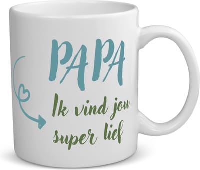 Akyol - papa ik vind jou koffiemok - theemok - Papa - je vader - vaderdag cadeautjes - verjaardagscadeau - gift - kado - 350 ML inhoud