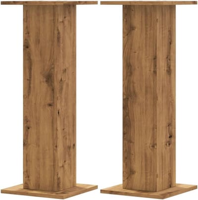 Luidsprekerstandaard - Speakerstandaard Hifi - Verbeterde Audio - Hol Design Zandvulling - 30x30x80 cm - Eiken
