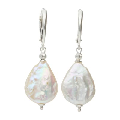 Bela Donaco - Oorbellen Parel B15 – Sterling Zilver – Keshi Parels