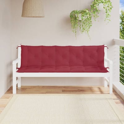 vidaXL - Tuinbankkussens - 2 - st - 180x50x7 - cm - oxford - stof - wijnrood