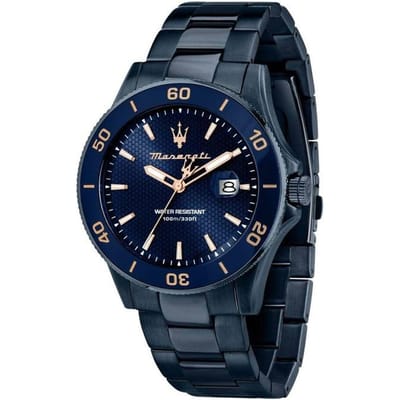 Maserati Competizione Roestvrij Staal Blauwe Sunray Wijzerplaat Quartz R8853100037 100M Herenhorloge gray