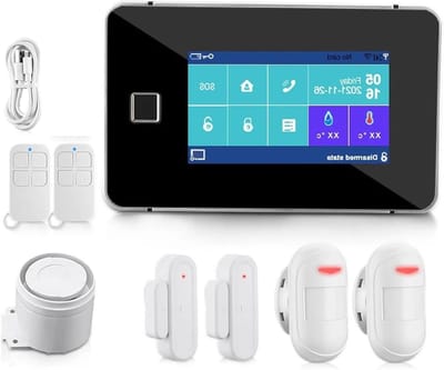 Smart Home Alarm - Beveiligingssysteem - Huis Beveiligen - Vingerafdruk Ontgrendeling - 180x114x21 mm - Zwart
